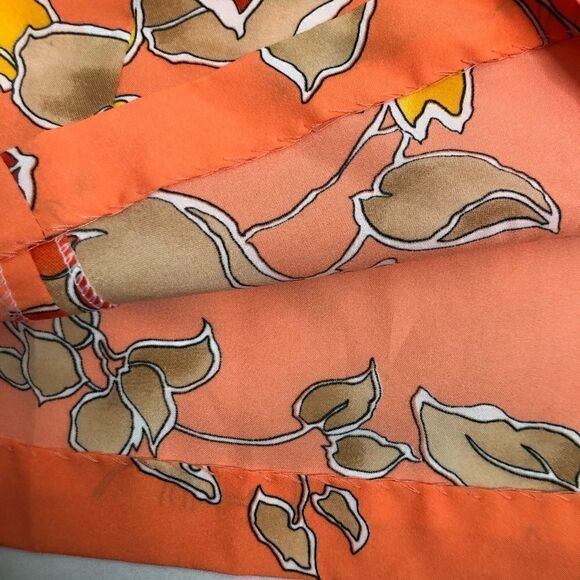 Vintage Nani of Hawaii Orange Short Sleeve Hawaiian Floral Blouse Top Hibiscus - Picture 5 of 6